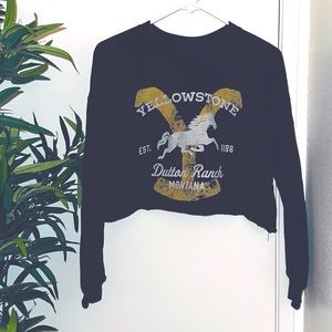 Yellow stone crop top sweatshirt